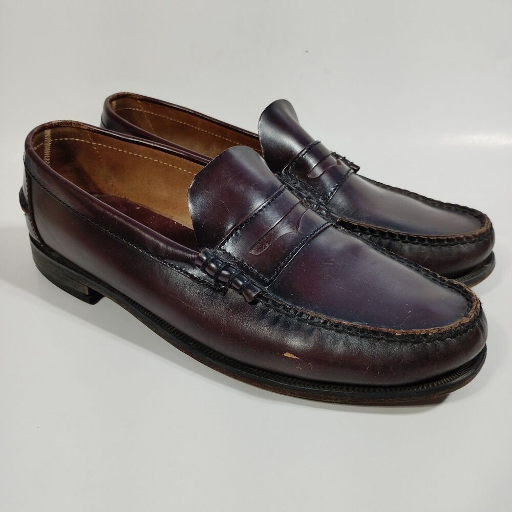 Florsheim Mens Penny Loafers Size 10 D Brown Leather Beefroll Moc Toe Cordovan